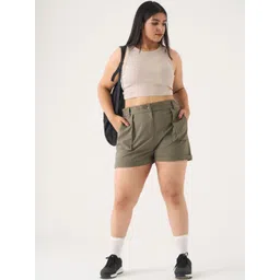 SPIRIT ANIMAL Plus Size Women High-Rise Shorts-picture-23