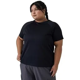 spirit animal Round Neck Activewear Top for Women | Relaxed Fit Activewear Training Top | Women Dry Fit Polyster T-Shirt | Raglan Sleeves Tshirts for Women | Mesh Tshirt for Women Gym, Workout, Sports-picture-53