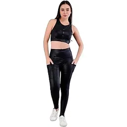 splorr Premium Tights and Bra High Waist Stretchable Gym Tights Leggings Gym wear/Active Wear Yoga Pants Zumba/Dance Womens Workout Gym Tight Stretchable Workout Yoga Gym and Sports Bra Set-picture-17