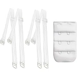 spongy hub 10 mm Women's Latex Fabric Princess Bra Straps (2 Pair) With Bra Extender (1 Pcs) (Black)-picture-10