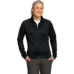 sport-tek Ladies Tricot Track Jacket. - Black/Black - M, Black/Black, Medium-picture-34