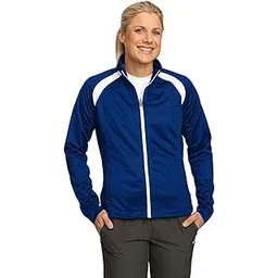 sport-tek Ladies Tricot Track Jacket. - True Royal/White - S, True Royal/White, Small-picture-51