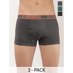 Sporto by Macho Man Pack Of 3 Mid-Rise Short Trunks Sprto-M1020_CH(1)-Olv(1)-Prt(1)-XL-picture-12