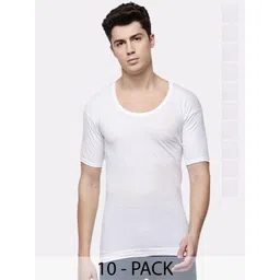 Sporto by Macho Men Pack Of 10 Cotton Solid Undershirt Innerwear Vests-image-24