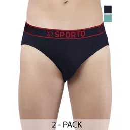 Sporto by Macho Men Pack Of 2 Brand Logo Cotton Mid-Rise Basic Briefs-picture-33