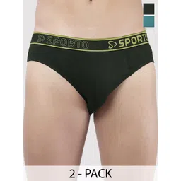 Sporto by Macho Men Pack Of 2 Cotton Basic Briefs Sporto_M1010-Olv(1)-Prt(1)-S-picture-15
