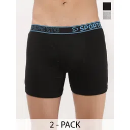 Sporto by Macho Men Pack Of 2 Cotton Long Trunks Sprto_M1030-B(1)-G(1)-S-picture-10