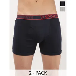 Sporto by Macho Men Pack Of 2 Cotton Long Trunks Sprto_M1030-G(1)-N(1)-S-picture-11