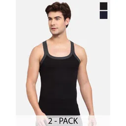 Sporto by Macho Men Pack Of 2 Cotton Solid Gym Vest-picture-17