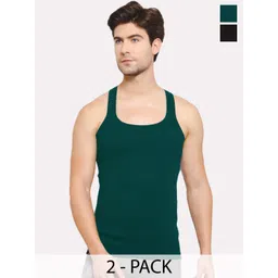 Sporto by Macho Men Pack Of 2 Cotton Solid Gym Vest-picture-18