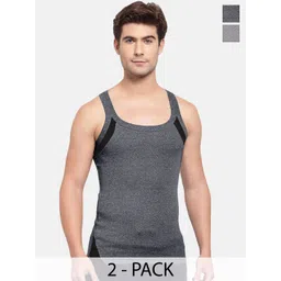 Sporto by Macho Men Pack Of 2 Cotton Solid Gym Vest-picture-19