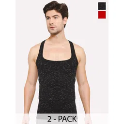Sporto by Macho Men Pack Of 2 Cotton Solid Gym Vests-picture-40