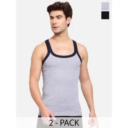 Sporto by Macho Men Pack Of 2 Cotton Solid Undershirt Innerwear Vests-picture-23