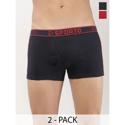 Sporto by Macho Men Pack Of 2 Mid Rise Short Trunks Sprto-M1020_N(1)-R(1)-XL-Navy_Red-picture-35