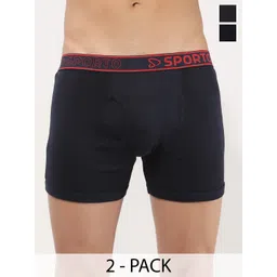 Sporto by Macho Men Pack Of 2 Super Combed Cotton Mid-Rise Trunks Sprto_M1030-B(1)-N(1)-S-picture-30