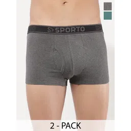Sporto by Macho Men Pack Of 2Mid-Rise Trunks Sprto_M1022-A(1)-Prt(1)-S-Anthra_Partol-picture-38