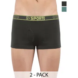 Sporto by Macho Men Pack Of 2Short Trunks -Sprto_M1022-Olv(1)-Prt(1)-S-picture-23