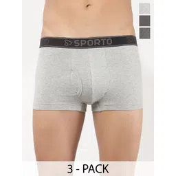 Sporto by Macho Men Pack Of 3 Combed Cotton Short Trunks-picture-39