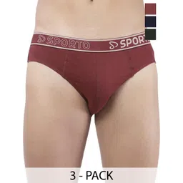 Sporto by Macho Men Pack Of 3 Cotton Basic Briefs Sporto_M1010-M(1)-N(1)-Olv(1)-S-picture-25
