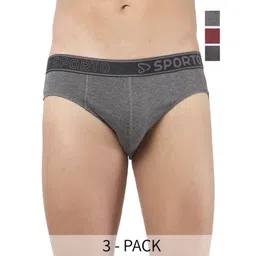 Sporto by Macho Men Pack Of 3 Cotton Mid-Rise Basic Briefs-picture-41