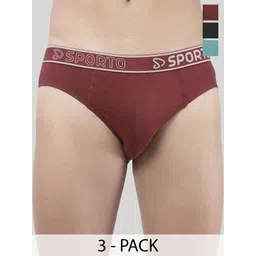Sporto by Macho Men Pack Of 3 Mid-Rise Basic Briefs Sporto_M1010-M(1)-Olv(1)-Prt(1)-S-picture-19