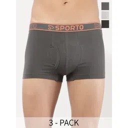 Sporto by Macho Men Pack Of 3 Mid Rise Short Trunks Sprto_M1022-CH(1)-G(1)-Olv(1)-S-picture-27