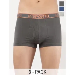 Sporto by Macho Men Pack Of 3 Mid-Rise Trunks Sprto_M1022-CH(1)-Dnm(1)-G(1-picture-37