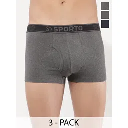 Sporto by Macho Men Pack Of 3 Outer Elastic Trunks Sprto_M1022-A(1)-CH(1)-N(1)-L-A_CH_N-picture-23