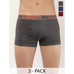 Sporto by Macho Men Pack Of 3 Short Trunks Sprto-M1020_CH(1)-Dnm(1)-M(1)-XL-CH_Dnm_M-picture-10