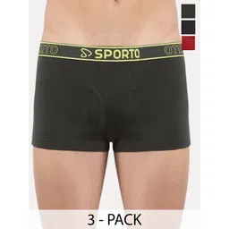 Sporto by Macho Men Pack Of 3 Soft & Comfortable Trunks-Sprto_M1022-B(1)-Olv(1)-R(1)-L-B-picture-13