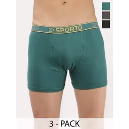 Sporto by Macho Men Pack Of 3 Solid Short Trunks-picture-29