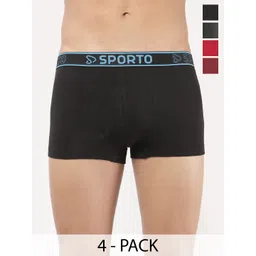 Sporto by Macho Men Pack Of 4 Combed Cotton Trunks-picture-37