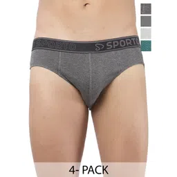 Sporto by Macho Men Pack Of 4 Cotton Mid-Rise Basic Briefs-picture-19