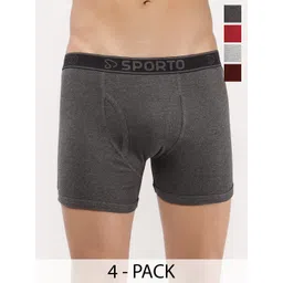 Sporto by Macho Men Pack Of 4 Mid-Rise Trunks-picture-15