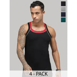 Sporto by Macho Men Pack Of 4 Pure Cotton Innerwear Vests-picture-15