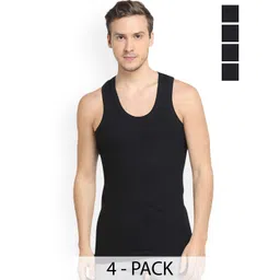Sporto by Macho Men Pack of 4 Solid Scoop Neck Pure Cotton Undershirt Innerwear Vests-picture-25