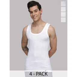Sporto by Macho Men Pack of 4 Solid Scoop Neck Pure Cotton Undershirt Innerwear Vests-picture-17