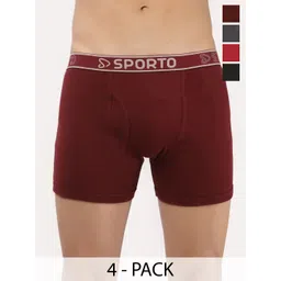 Sporto by Macho Men Pack Of 4 Solid Trunks-picture-19