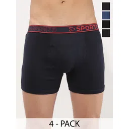 Sporto by Macho Men Pack Of 4 Solid Trunks-image-15