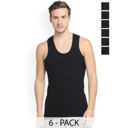 Sporto by Macho Men Pack Of 6 Cotton Solid Undershirt Innerwear Vests-picture-42