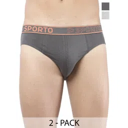 Sporto by Macho Pack Of 2 Combed Cotton Mid Rise Basic Briefs-picture-24
