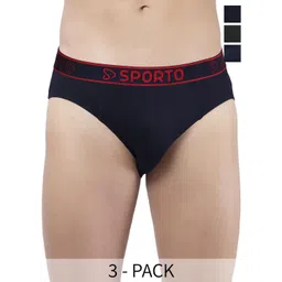 Sporto by Macho Pack Of 2 Cotton Mid-Rise Basic Briefs-picture-35