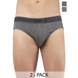 Sporto by Macho Pack Of 2 Men Brand Logo Mid-Rise Basic Briefs-picture-11