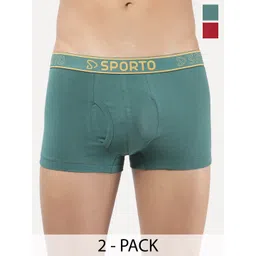 Sporto by Macho Pack Of 2 Men Outer Elastic Short Trunks VAN:Sprto_M1022-Prt(1)-R(1)-S-picture-33