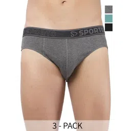 Sporto by Macho Pack Of 2 Super Combed Cotton Basic Briefs Sprto-M1010_A(1)-B(1)-Prt(1)-XL-picture-25