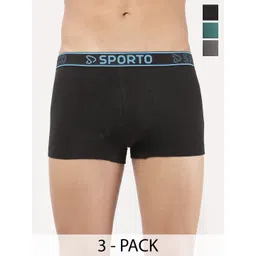 Sporto by Macho Pack Of 3 Anti-Rash Cotton Short Trunks Sprto_M1022-B(1)-CH(1)-Prt(1)-S-picture-12