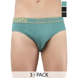 Sporto by Macho Pack Of 3 Basic Briefs Sporto_M1010-B(1)-Olv(1)-Prt(1)-S-picture-21