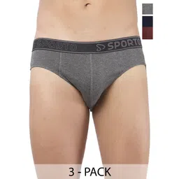 Sporto by Macho Pack Of 3 Cotton Mid-Rise Basic Briefs-picture-28