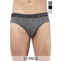 Sporto by Macho Pack Of 3 Cotton Mid-Rise Basic Briefs-picture-33