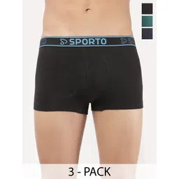 Sporto by Macho Pack Of 3 Men Outer Elastic Trunks Sprto_M1022-B(1)-N(1)-Prt(1)-L-B_N_Prt-picture-17